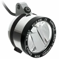 SON Projecteur à LED Suspendu Edelux II Pour Dynamos De Moyeu Argenté Poli