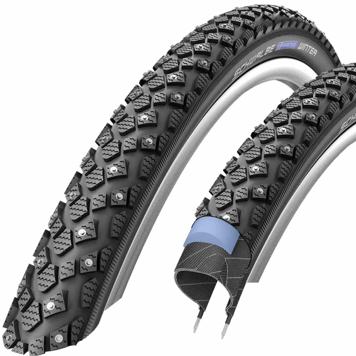 Schwalbe Marathon Winter Plus - SmartGuard - 26x2.15 Pouces - Noir/Reflex 2 Schwalbe Marathon Winter Plus - SmartGuard - 26x2.15 Pouces - Noir/Reflex – Image 2